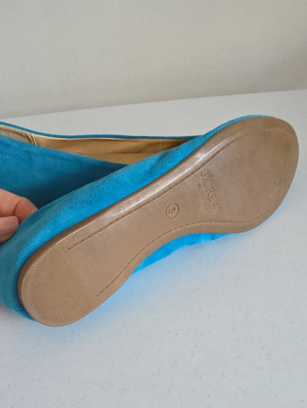 J.CREW | Ballet Flats Teal Blue Suede Sz 5